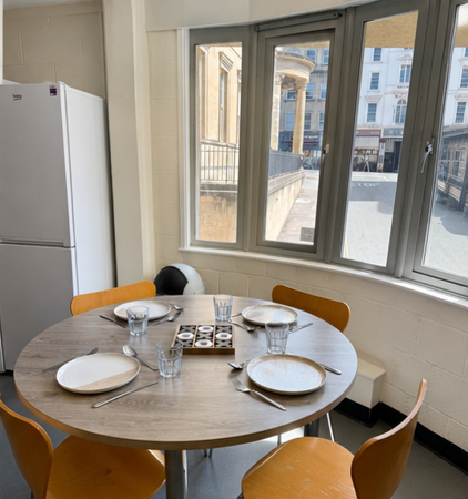 Bay window and dinning table view