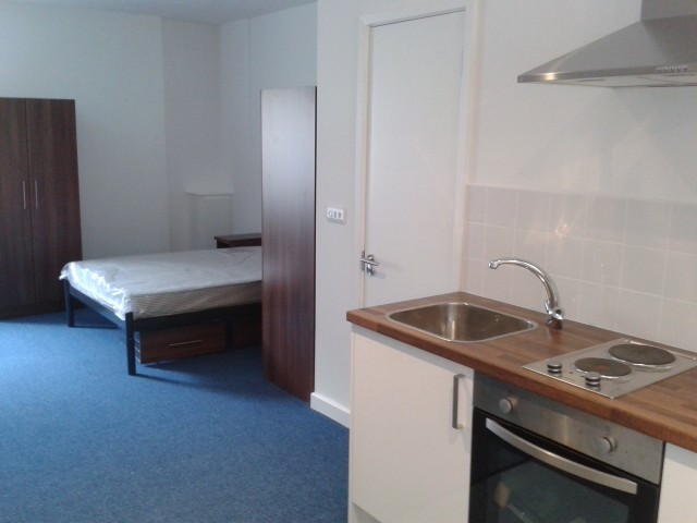 studio room and kitchen area