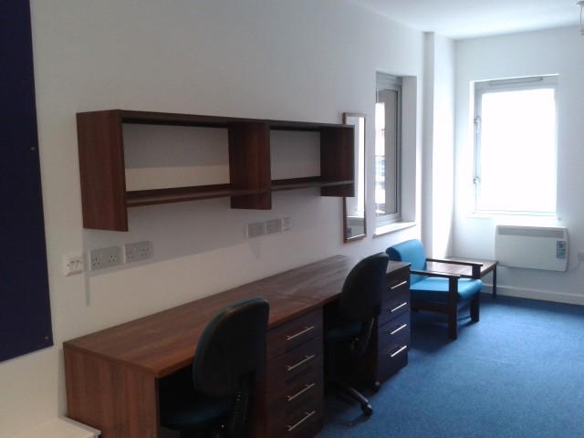 Studio with a double desk work station